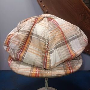 True Religion Vintage Plaid Button-Down Shirt in Cream, Tan & Orange